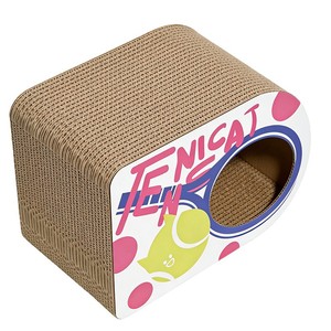 Maison pour chat créative en forme de raquette de tennis, griffoir pour chat en carton ondulé résistant à l'usure et aux rayures, lit universel pour chat, pour animaux de compagnie - Product Image 2