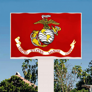 Drapeau USMC (Corps des Marines des États-Unis) en polyester 3x5, sérigraphié, écologique, en stock chez FTS – Vente en gros - Product Image 3