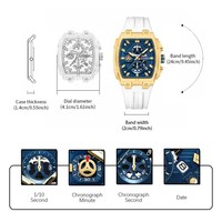 Montre chronographe sport de luxe CURREN 8488 pour homme, cadran rectangulaire de 41 mm, mouvement à quartz avec aiguilles lumineuses, date, bracelet en silicone