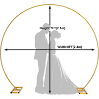 Support de toile de fond rond de 8 pieds, structure métallique pour arche de ballons avec base, pour mariage, anniversaire, fête, décoration et célébration