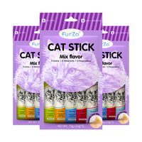 Friandises pour animaux de compagnie : Barres de viande humide pour chat, pâte de viande 15g * 5 sachets, OEM/Personnalisé, biologique, riche en protéines, crevettes, snacks aquatiques pour chat, nourriture pour chat en gros