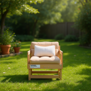 Sedia da Giardino Modulare Media in Legno di Pino Massiccio Beige, Elegante Seduta per Esterni - Product Image 2