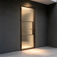 Puerta Exterior Residencial de Hierro Francés Moderno con Rejilla de Vidrio