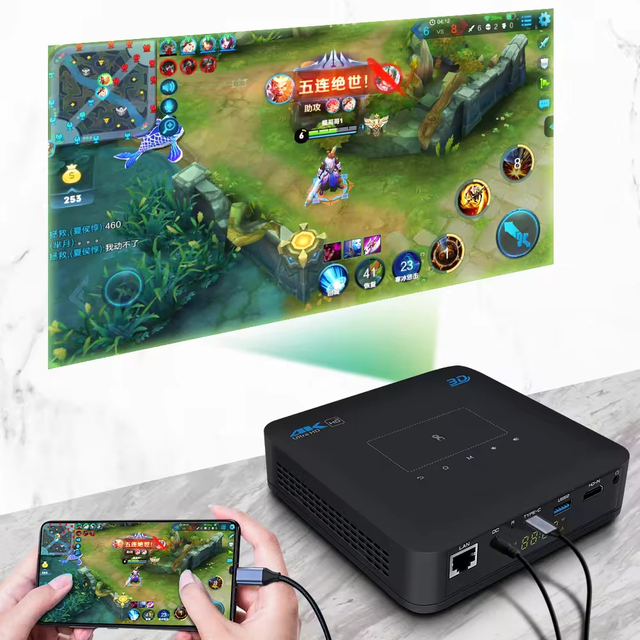 Flyin P15 300 Lumens Android 9.0 Gray Black RAM 2GB 4GB 4K Smart Wi-Fi DLP Projector