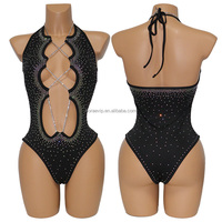S685 nouveauté AB cristal pôle danse tenue deux pièces Sexy sangle Performance porter une taille pour les Festivals de boîte de nuit