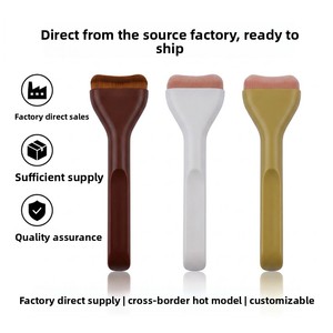 Mini Flat Head <b>Foundation</b> Brush Nylon Bristles Plastic Handle Seamless Face Base Makeup Tool - Product Image 2