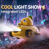 Voiture télécommandée miniature 2,4 G personnalisée, mignonne, de style dessin animé, avec rotation à 360°, en forme de banane ou de légume, petite voiture de course RC avec lumières