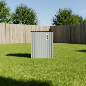 Cuccia per Cani Grande Grigia in Acciaio Zincato Resistente, Alloggio Esterno per Animali Domestici, Stile Semplice Rettangolare, Per Tutte le Stagioni, Montaggio Richiesto - Product Image 2