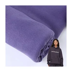 Vente en gros de tissu sweat à capuche en jersey 100% coton peigné biologique personnalisé, fournisseur de tissu éponge français, écologique pour l'extérieur