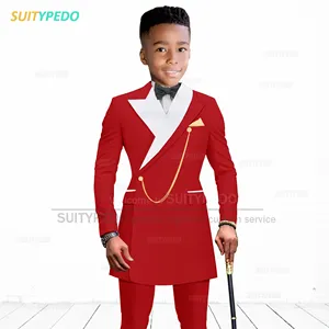 Ensembles de costumes élégants <span class=keywords><strong>pour</strong></span> enfants, <span class=keywords><strong>pour</strong></span> <span class=keywords><strong>mariage</strong></span>, garçon d'honneur, costumes élégants <span class=keywords><strong>pour</strong></span> enfants, performance au piano, coupe ajustée, <span class=keywords><strong>pantalon</strong></span> long, 2 pièces - Product Image 3