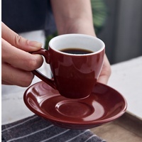 Ensemble tasse à café et soucoupe en porcelaine italienne personnalisée, céramique