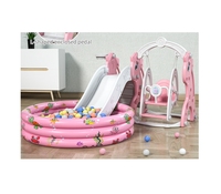 Ensemble de balançoire gonflable d'équipement de terrain de jeu extérieur pour enfants avec toboggan d'escalade pour les loisirs du parc et l'utilisation du parc d'attractions