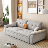 Canapé-lit moderne style crème avec rangement et haut-parleurs, convertible et extensible pour la maison
