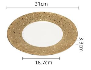 <span class=keywords><strong>Piatto</strong></span> in Ceramica Effetto Pioggia di Meteore, <span class=keywords><strong>Piatto</strong></span> di Lusso a Bordo Basso per Insalate, Bistecche e Piatti Esclusivi per Casa, Hotel e Ristoranti - Product Image 6