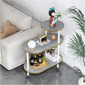 Nordic-style minimalist luxury sofa side <b>table</b> with marble pattern, new style <b>small</b> coffee <b>table</b>, sofa side cabinet, solid wood - Product Image 1