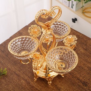 Plateau à fruits en verre trempé et fer forgé, style rétro européen, élégant, décoration de table exquise et accessoire pour hôtels et foyers - Product Image 6