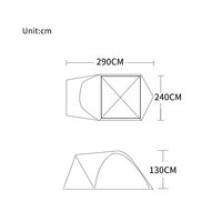 190T Polyester prévention des incendies Anti-UV coupe-vent 2-3 personnes diagonale contreventement Camping tente en plein air aventure équipement