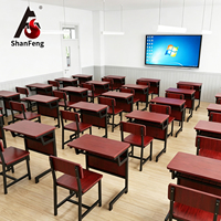 Table et chaises entièrement personnalisées en bois et acier de style philippin, tables d'étude en panneaux MDF pour étudiants, salle de formation pour l'école primaire