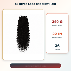 Extensiones de Cabello Sintético al por Mayor, Estilo River Locs, 22 Pulgadas, 240g, 36 Mechones, con Puntas Rizadas, Estilo Boho - Product Image 3