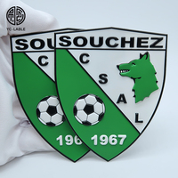 Logo de club de football écologique en flocage 3D personnalisé patchs étiquettes de vêtements en TPU avec impression par transfert de chaleur et forme personnalisée