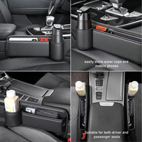 Organisateur universel en cuir pour l'espace entre les sièges de voiture, anti-chute, avec porte-gobelet, poche console pour téléphone, clés et cartes, pour SUV et berlines