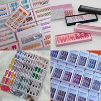 Nouveaux modèles de faux ongles de luxe de haute qualité nouvelle mode marque privée personnalisée pointe française paillettes à poser sur les ongles