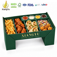 Xiangyu Fast Food Sharing Box op maat bedrukte kartonnen compartimentenbak voor kip, friet, wraps, snacks, sauzen en partyplatters