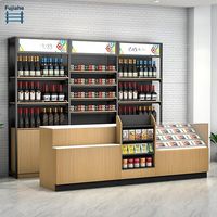Vitrine à tabac avec étagère de comptoir de dépanneur en verre trempé,acieret bois pour cigarettes,collations et vente au détail