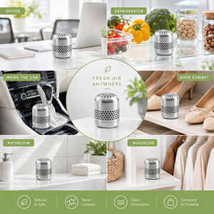 Desodorante para Refrigerador de Acero Inoxidable de Larga Duración |   Eliminador de Olores Ecológico para Refrigerador, Auto y Hogar - Product Image 4
