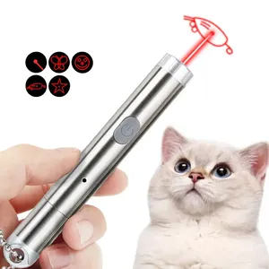 Kedi Pointer oyuncak kırmızı nokta kapalı kedi köpek oyun kovalamaca için LED ışık işaretçi interaktif oyuncaklar egzersiz USB şarj edilebilir Pet malzemeleri