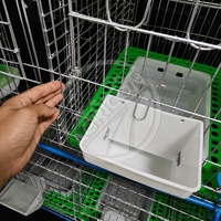 Nouvelle cage à lapins galvanisée de type H, 3 niveaux, en treillis métallique empilable, avec mangeoire et abreuvoir
