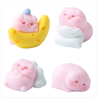 Mini figurine de jardin 3D pour enfants, mignon, motif étoile lune et nuage, oreiller, cochon endormi, animaux, sac aveugle, capsule, petits jouets en résine