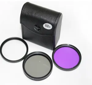 Dijital kamera aksesuarları 58mm 3 in 1 paketi seti UV CPL FLD kamera lens filtre kiti