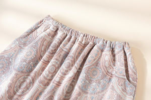 <span class=keywords><strong>Pantalon</strong></span> de pyjama jacquard en coton et <span class=keywords><strong>lin</strong></span> pour femme, nouvelle collection printemps/été, motif fleur de pommier, coupe ample, style décontracté - Product Image 4