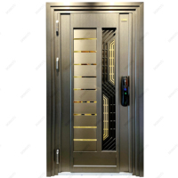 Portes d'entrée blindées en bois et acier pour maisons modernes