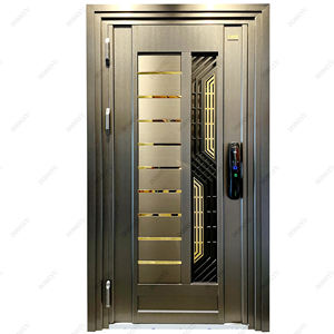 Ingresso di sicurezza esterno ingresso anteriore in legno porte blindate in acciaio per case moderne - Product Image 5