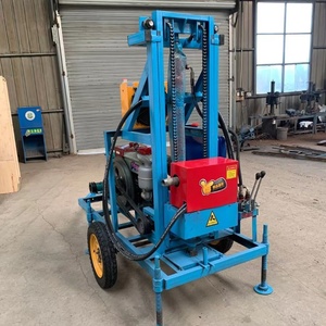 120 metri di profondità tipo impianto di perforazione piccolo idraulico Diesel ripiegato acqua di perforazione per pozzi macchina con avviamento elettrico - Product Image 2