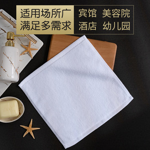White Square Towel Pure Cotton 80g For <b>Hand</b> <b>Wiping</b> Restaurant Use - Product Image 3