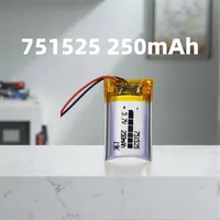 Batterie polymère au lithium 751525 3,7 V 250 mAh avec protection PCB pour mini enregistreur vocal, localisateur GPS 751535 801350 801535 802025