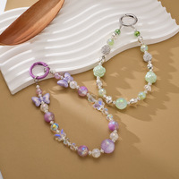 Chaîne de poignet portable en perles de cristal de luxe avec clip pour étui de téléphone portable, décoration scintillante, convient à tous les modèles