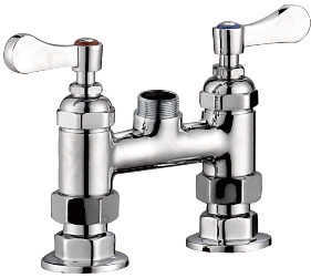 Grifo mezclador de cocina para fregadero montado en cubierta de agua doble de 4 pulgadas tipo EE. UU. de lujo para <span class=keywords><strong>restaurante</strong></span> de hotel 924D - Product Image 3