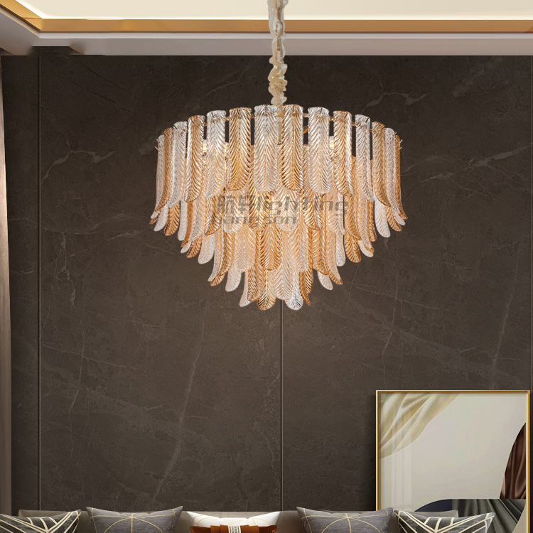 Modern Luxury Nordic 2022 new hot sale glass leaves LED Pendant Lamp dining lamp