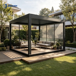 JINGCHEN Véranda en aluminium avec toit à persiennes à rupture de pont thermique, insonorisée et étanche, pour patio, villa, hôtel, extérieur - Product Image 6