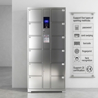 Casier de rangement intelligent en acier inoxydable avec serrure électronique à clavier, fermeture automatique, pour employés