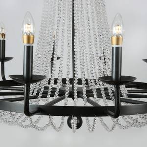 Lámpara de Araña LED Negra de Cobre con Diseño Lineal de Cristal Vintage en Forma de Hilo de Pesca para Sala de Estar, Comedor, Dormitorio y Escalera - Product Image 5