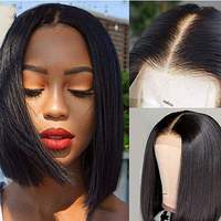 Pré Pluck 13X4 Lace Frontal Blunt Cut Bob Naturel 100% Humain Weaves et Perruques Bob Raw Brésilien Bob Cheveux Perruque pour Femme