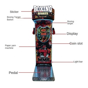 Machine de frappe de boxe en bois de qualité professionnelle pour jeu d'arcade commercial et divertissement à deux joueurs - Product Image 1