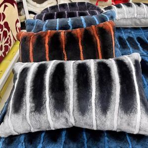 工場OEM冬高級ベッドカバーキングクイーン動物全皮レックスウサギの毛皮投げ毛布室内装飾用 - Product Image 5