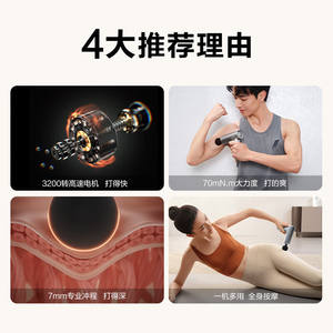 Pistolet de massage SKG F1 édition premium, mini masseur électrique avec 5 têtes de massage, moteur sans balais, 12 niveaux de vitesse, rechargeable par USB - Product Image 5