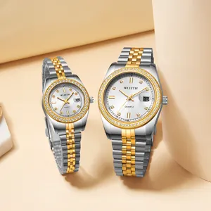 Top brand WLISTH Couple Watch Fashion Quartz Watches for men and woman Luxury Stainless Steel Strap watch for couple